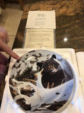 W.S. George “Eyes in the Pines” Collector Plate – Daniel Renn Pierce – COA – 199